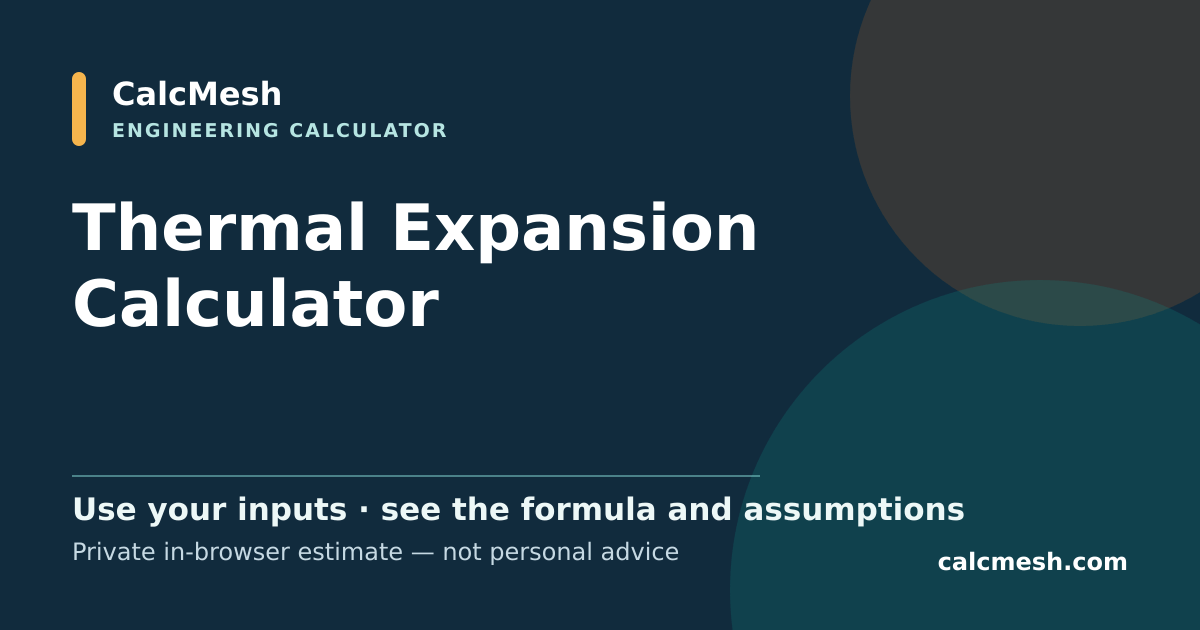 Shareable card for Thermal Expansion Calculator, Linear & Volumetric Change by Material
