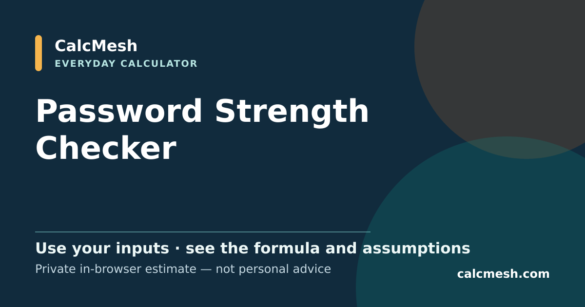 Shareable card for Password Strength Checker, Crack Time & Security Score