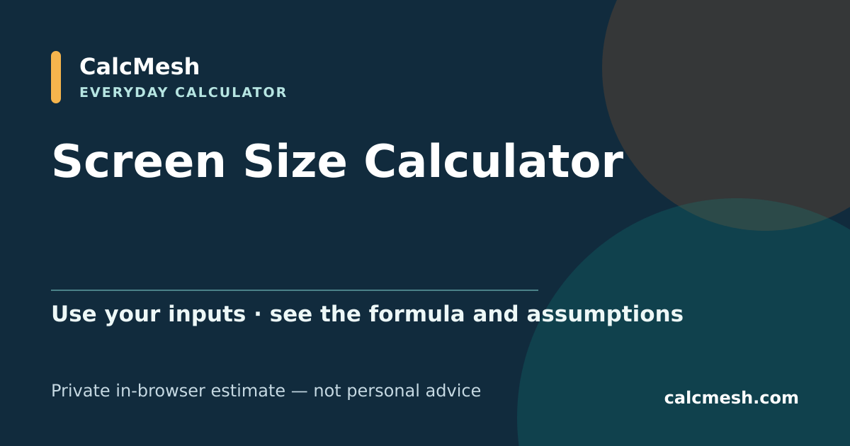 Shareable card for Screen Size Calculator, Dimensions, Aspect Ratio & PPI