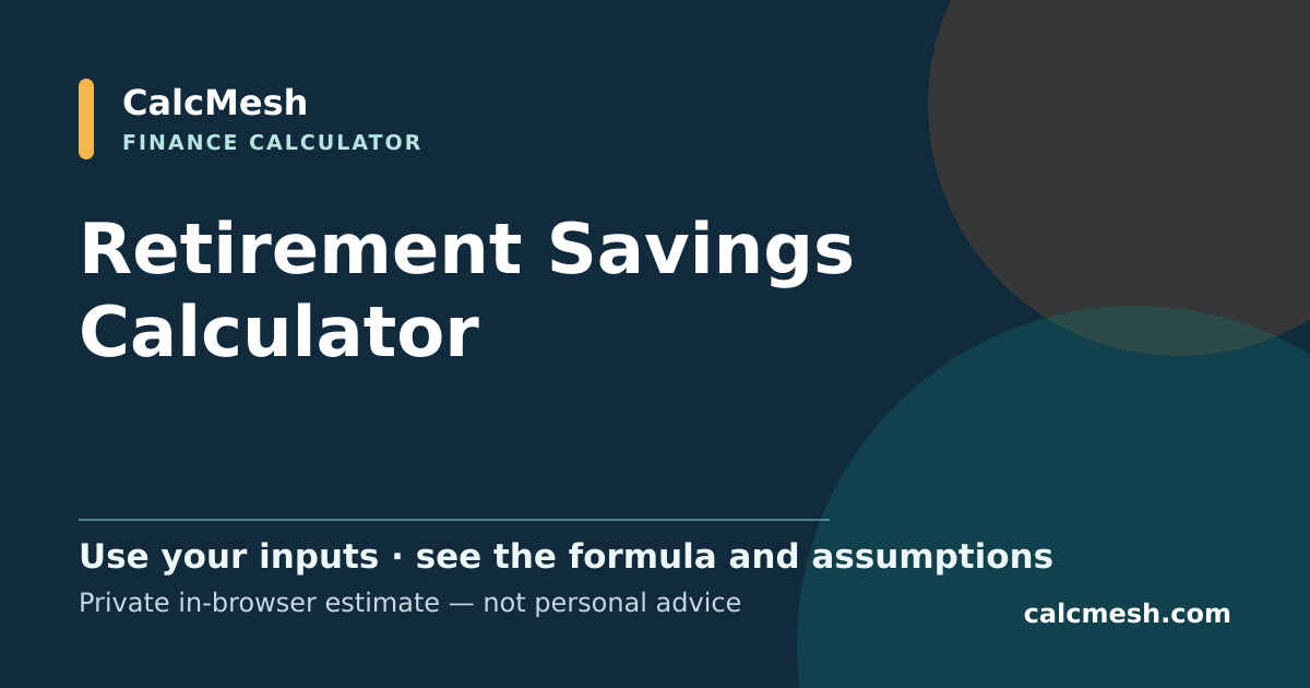 Shareable card for Retirement Savings Calculator, Growth & 4% Target