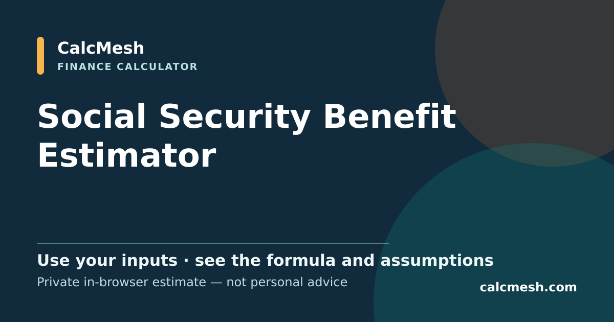 Shareable card for Social Security Estimator, Monthly Benefit by Claiming Age