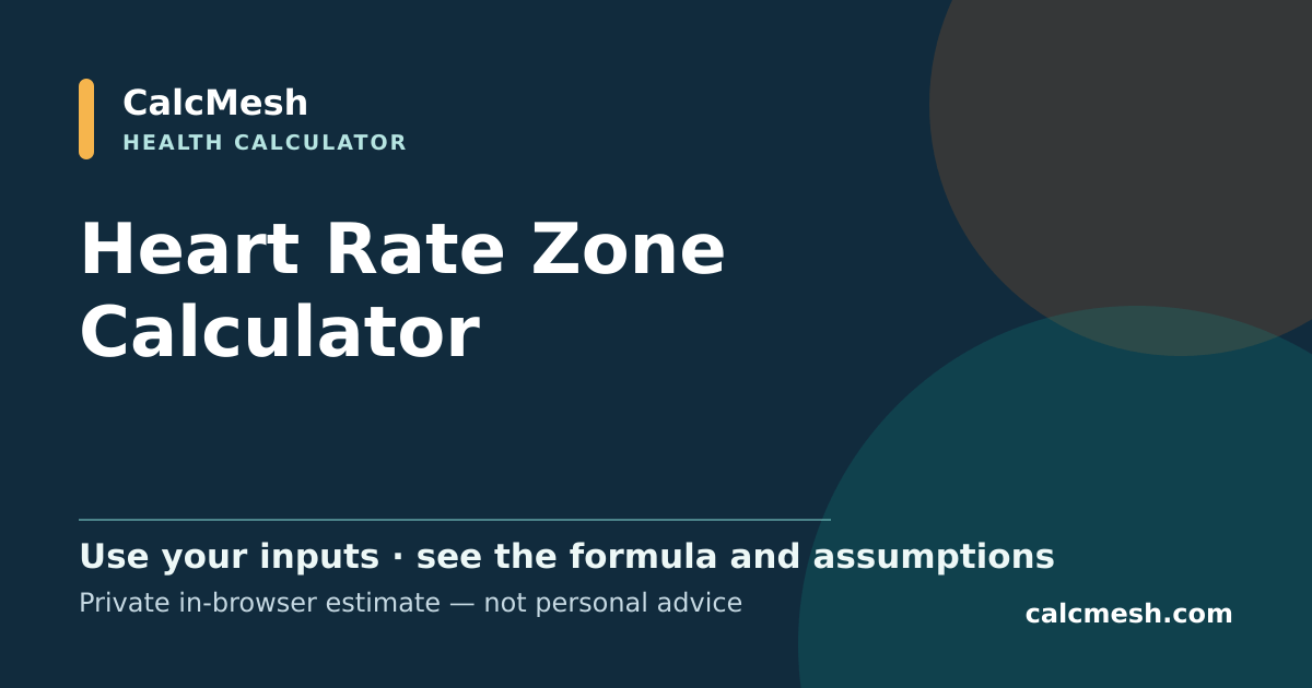 Shareable card for Heart Rate Zone Calculator, Fat Burn, Cardio & Peak Training Zones