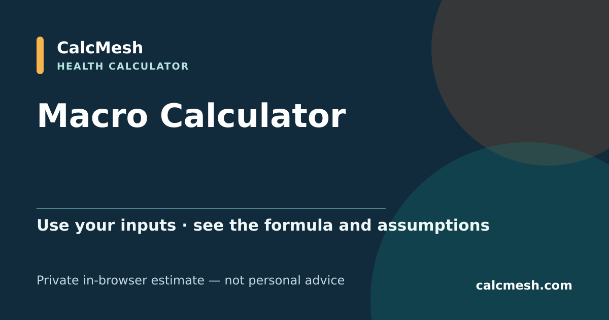 Shareable card for Macro Calculator with Body Fat % - Daily Protein, Carbs & Fat Targets