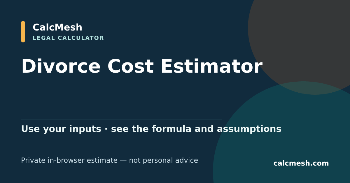 Shareable card for Divorce Cost Estimator, Legal Fees by State & Complexity