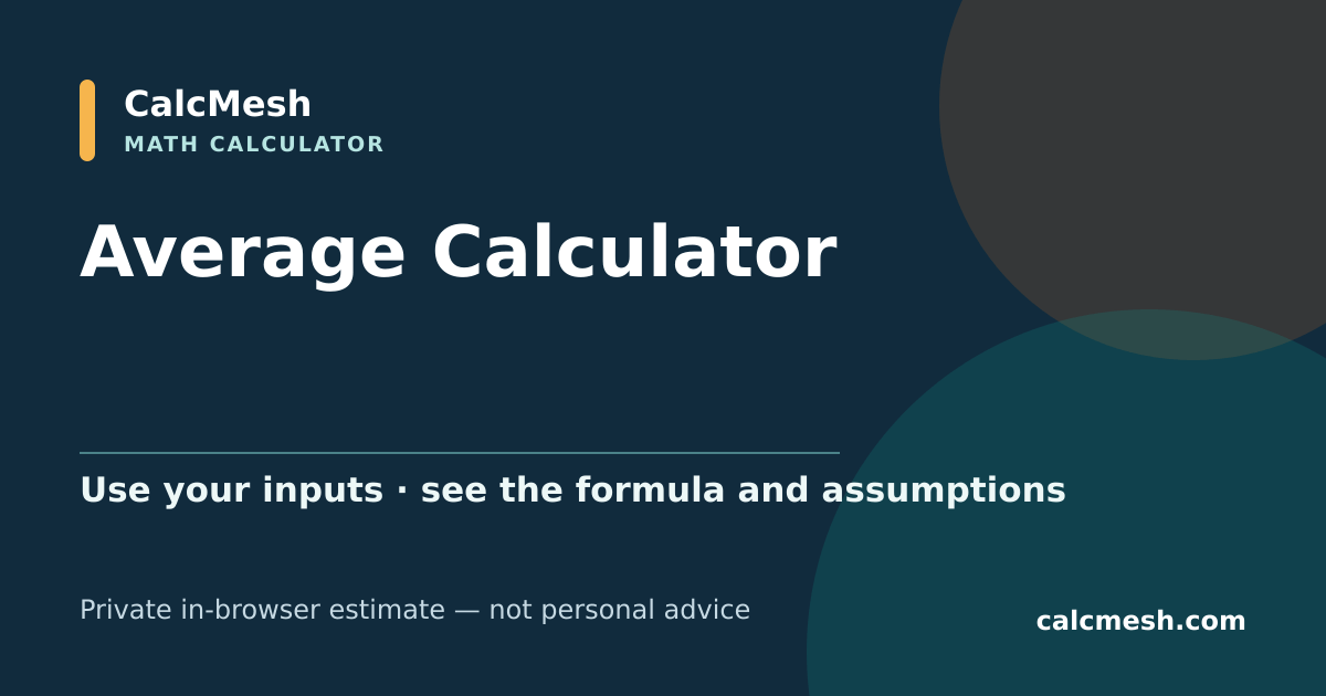 Shareable card for Average Calculator, Mean, Median, Mode & Range