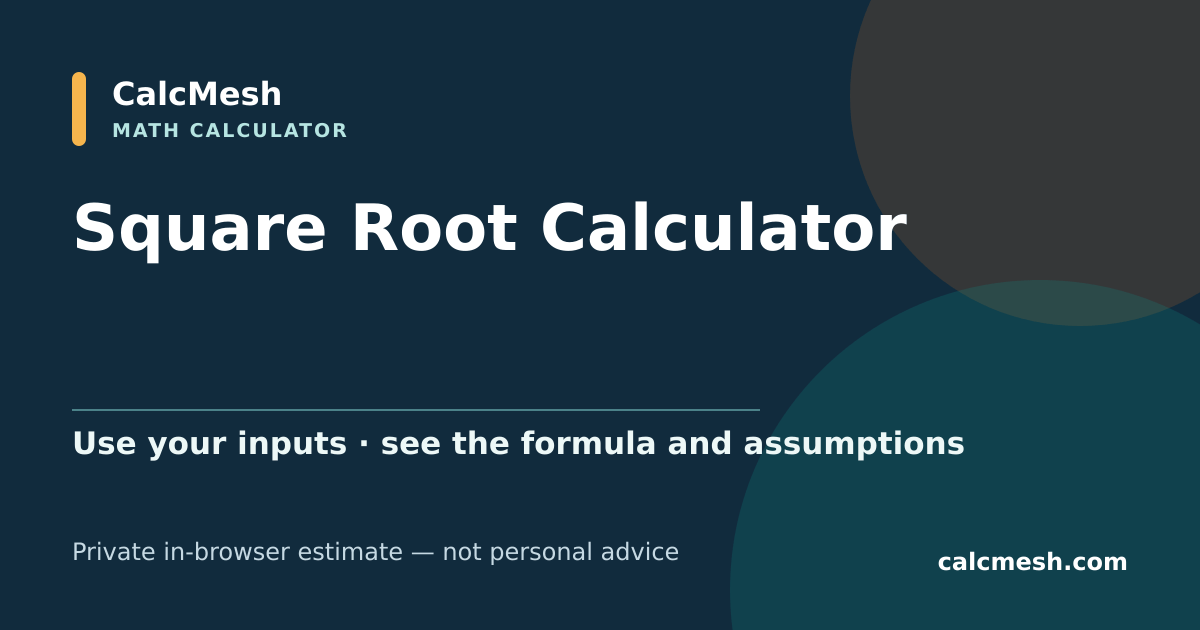 Shareable card for Square Root Calculator, Square, Cube & Nth Roots with Decimal Precision