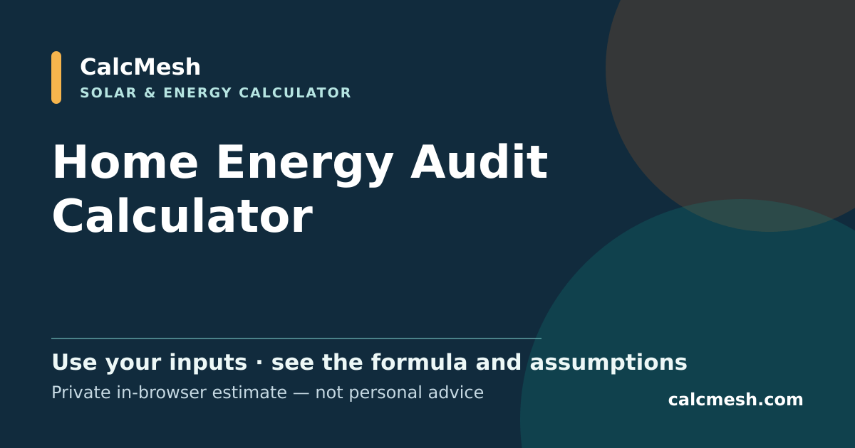Shareable card for Home Energy Audit Calculator, Estimate Usage by Appliance